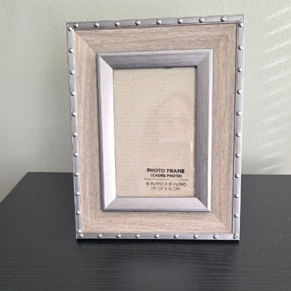 Silver and Brown Studded Photo Frame
